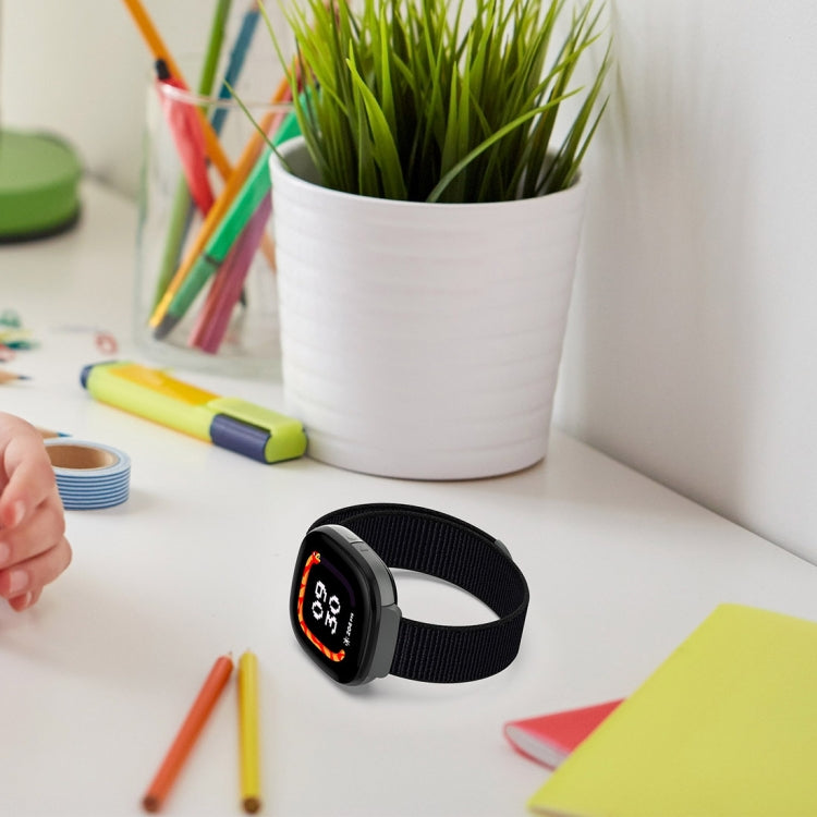 For Fitbit Ace LTE Nylon Loop Watch Band(Sand Pink) by bashfashion