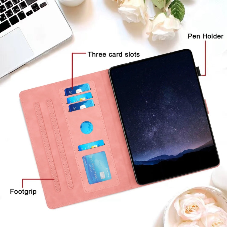 For Samsung Galaxy Tab S9 / S9 FE Honeycomb Embossed Leather Smart Tablet Case(Pink) by bashfashion