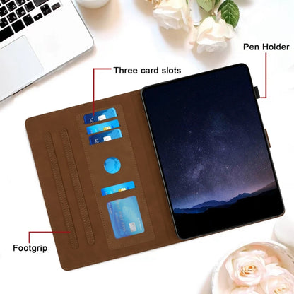 For Samsung Galaxy Tab A11+ / A9+ Honeycomb Embossed Leather Smart Tablet Case(Brown) by bashfashion