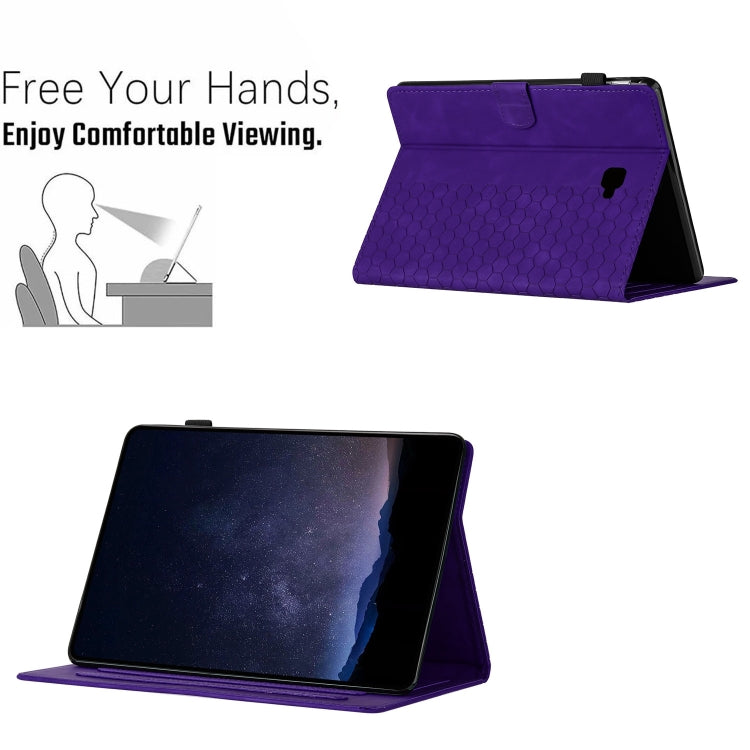 For Samsung Galaxy Tab A 10.1 2016 T580 Honeycomb Embossed Leather Smart Tablet Case(Purple) by bashfashion