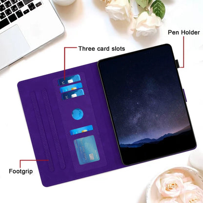 For Samsung Galaxy Tab A 10.1 2016 T580 Honeycomb Embossed Leather Smart Tablet Case(Purple) by bashfashion