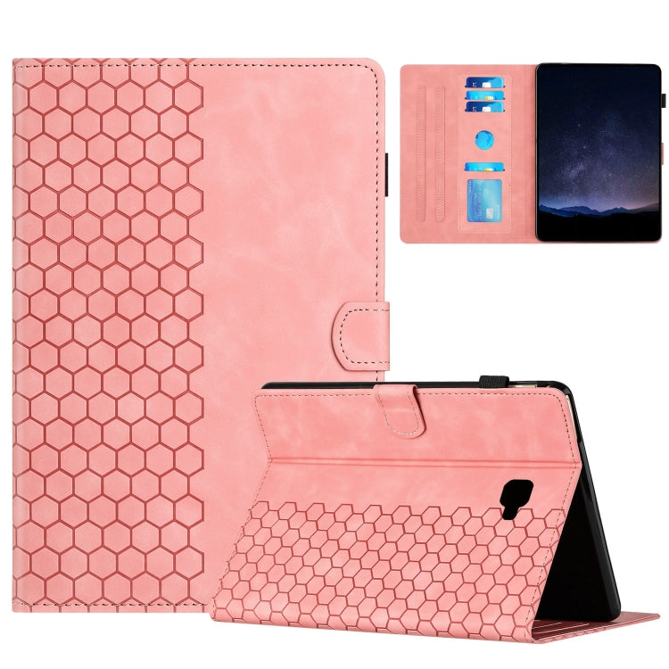 For Samsung Galaxy Tab A 10.1 2016 T580 Honeycomb Embossed Leather Smart Tablet Case(Pink) by bashfashion
