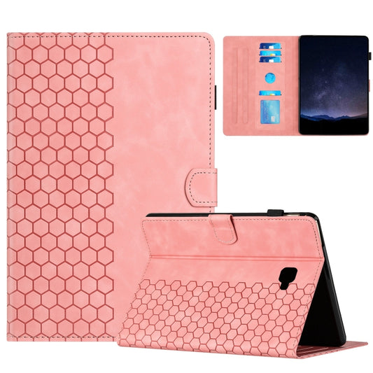 For Samsung Galaxy Tab A 10.1 2016 T580 Honeycomb Embossed Leather Smart Tablet Case(Pink) by bashfashion