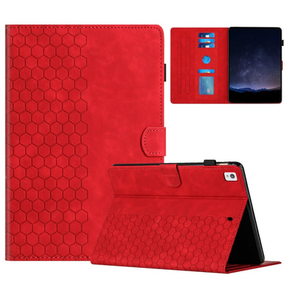 For Samsung Galaxy Tab A7 Lite T220 Honeycomb Embossed Leather Tablet Case(Red) by bashfashion