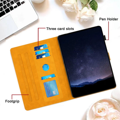 For Samsung Galaxy Tab A 10.1 2019 T510 Honeycomb Embossed Leather Tablet Case(Yellow) by bashfashion