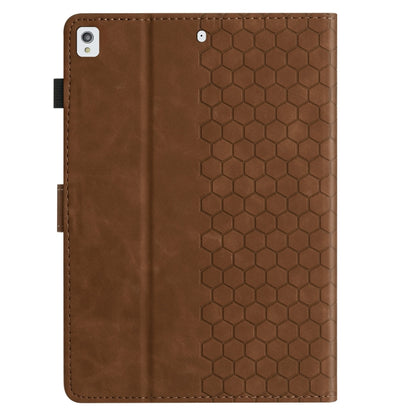 For Samsung Galaxy Tab A 10.1 2019 T510 Honeycomb Embossed Leather Tablet Case(Brown) by bashfashion