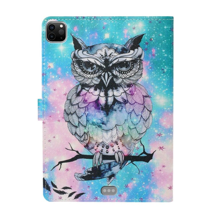 For iPad Pro 11 2025 / 2024 Colored Drawing Pattern Flip Leather Smart Tablet Case(Owl) by bashfashion