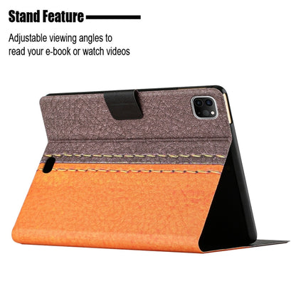 For iPad Pro 11 2025 / 2024 Stitching Solid Color Flip Leather Smart Tablet Case(Orange) by bashfashion