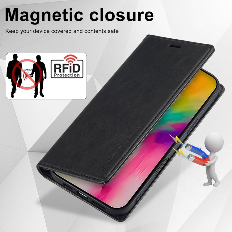 For iPhone 16 Pro Max LC.IMEEKE RFID Anti-theft Leather Phone Case(Black) by LC.IMEEKE
