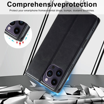 For iPhone 16 Pro Max LC.IMEEKE RFID Anti-theft Leather Phone Case(Black) by LC.IMEEKE