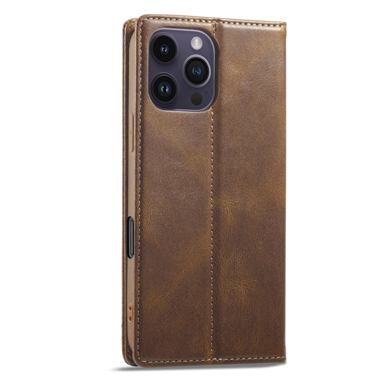 For iPhone 16 Pro LC.IMEEKE RFID Anti-theft Leather Phone Case(Brown) by LC.IMEEKE