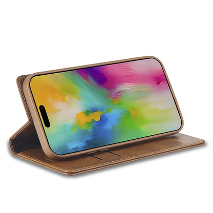 For iPhone 16 Pro LC.IMEEKE RFID Anti-theft Leather Phone Case(Brown) by LC.IMEEKE