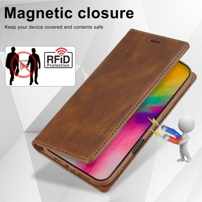 For iPhone 16 Pro LC.IMEEKE RFID Anti-theft Leather Phone Case(Brown) by LC.IMEEKE