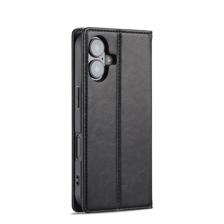 For iPhone 16 Plus LC.IMEEKE RFID Anti-theft Leather Phone Case(Black) by LC.IMEEKE
