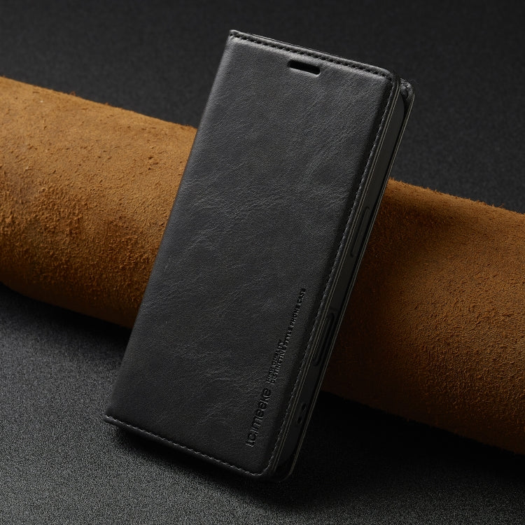 For iPhone 16 LC.IMEEKE RFID Anti-theft Leather Phone Case(Black) by LC.IMEEKE