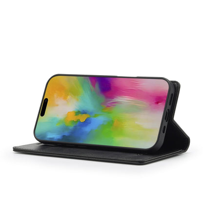 For iPhone 16 LC.IMEEKE RFID Anti-theft Leather Phone Case(Black) by LC.IMEEKE