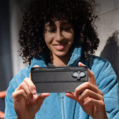 For iPhone 16 LC.IMEEKE RFID Anti-theft Leather Phone Case(Black) by LC.IMEEKE