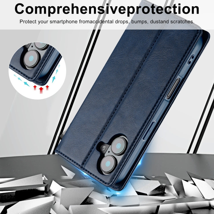 For iPhone 16 LC.IMEEKE RFID Anti-theft Leather Phone Case(Blue) by LC.IMEEKE