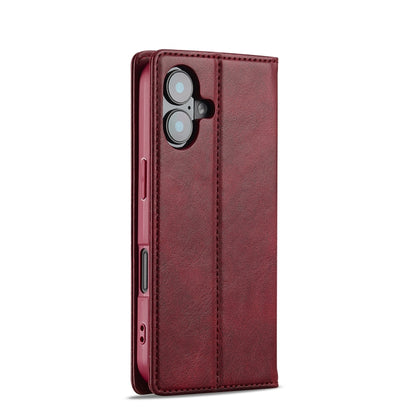 For iPhone 16 LC.IMEEKE RFID Anti-theft Leather Phone Case(Red) by LC.IMEEKE