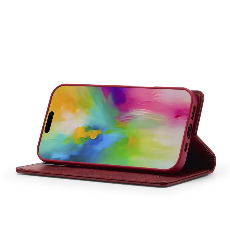 For iPhone 16 LC.IMEEKE RFID Anti-theft Leather Phone Case(Red) by LC.IMEEKE