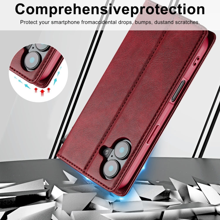 For iPhone 16 LC.IMEEKE RFID Anti-theft Leather Phone Case(Red) by LC.IMEEKE