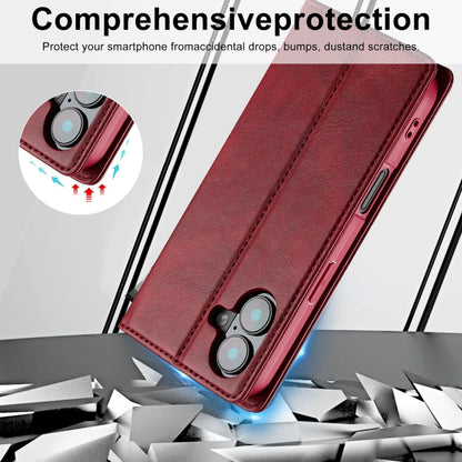 For iPhone 16 LC.IMEEKE RFID Anti-theft Leather Phone Case(Red) by LC.IMEEKE