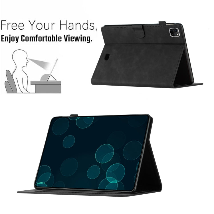 For iPad Pro 11 2025 / 2024 Butterflies Embossed Leather Smart Tablet Case(Black) by bashfashion