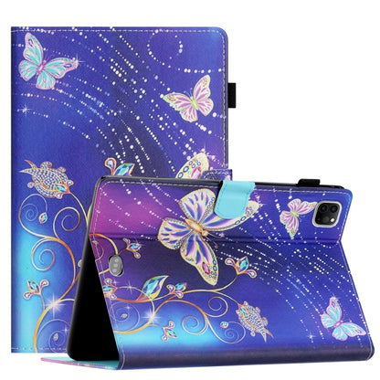 For iPad Pro 11 2025 / 2024 Coloured Drawing Stitching Smart Leather Tablet Case(Butterfly) by bashfashion