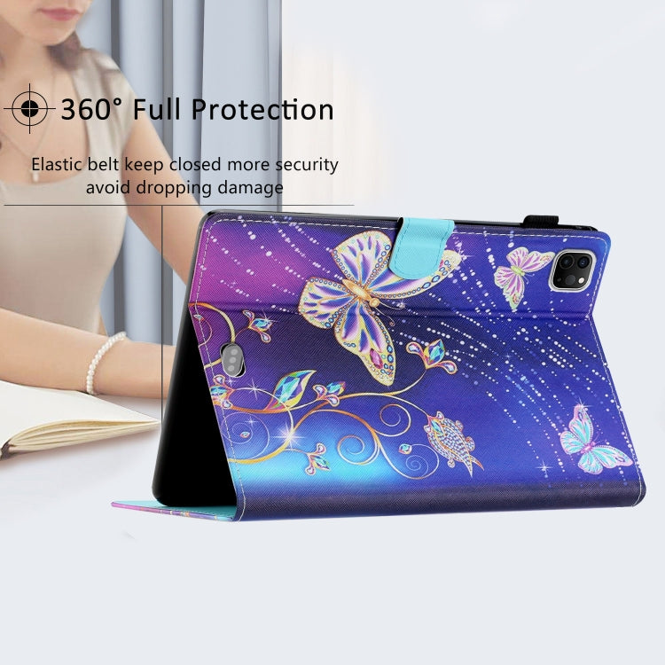 For iPad Pro 11 2025 / 2024 Coloured Drawing Stitching Smart Leather Tablet Case(Butterfly) by bashfashion