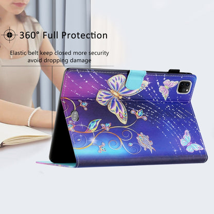 For iPad Pro 11 2025 / 2024 Coloured Drawing Stitching Smart Leather Tablet Case(Butterfly) by bashfashion