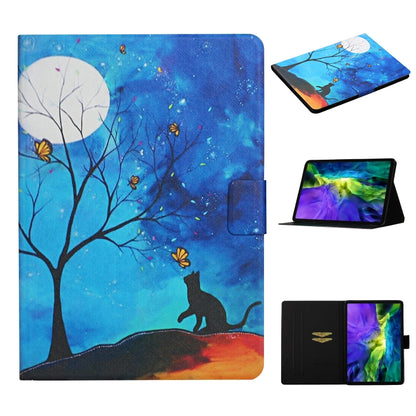 For iPad Pro 11 2025 / 2024 Colored Drawing Pattern Flip Leather Smart Tablet Case(Moonlight Cat)
