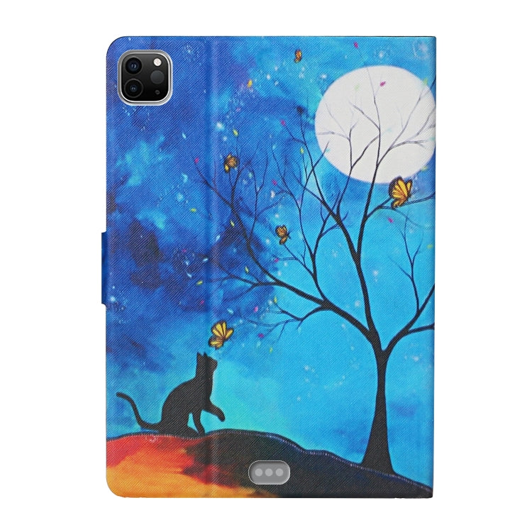 For iPad Pro 11 2025 / 2024 Colored Drawing Pattern Flip Leather Smart Tablet Case(Moonlight Cat)