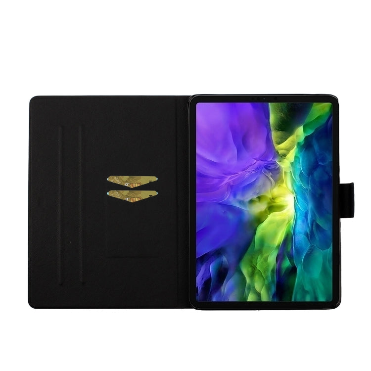 For iPad Pro 11 2025 / 2024 Colored Drawing Pattern Flip Leather Smart Tablet Case(Moonlight Cat)