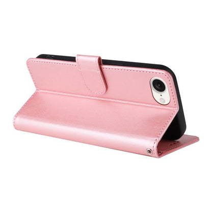 For iPhone 16e Embossed Butterfly Flowers Leather Phone Case(Rose Gold) by bashfashion