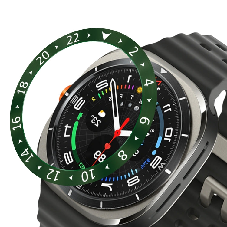 For Samsung Galaxy Watch Ultra 47mm Style C Smart Watch Dial Stainless Steel Bezel Ring Cover(Green) by bashfashion