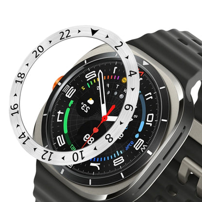 For Samsung Galaxy Watch Ultra 47mm Style C Smart Watch Dial Stainless Steel Bezel Ring Cover(Silver) by bashfashion