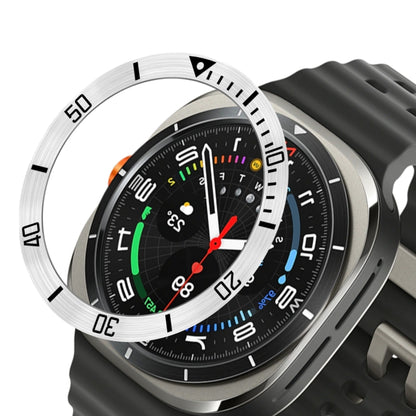 For Samsung Galaxy Watch Ultra 47mm Style B Smart Watch Dial Stainless Steel Bezel Ring Cover(Silver) by bashfashion