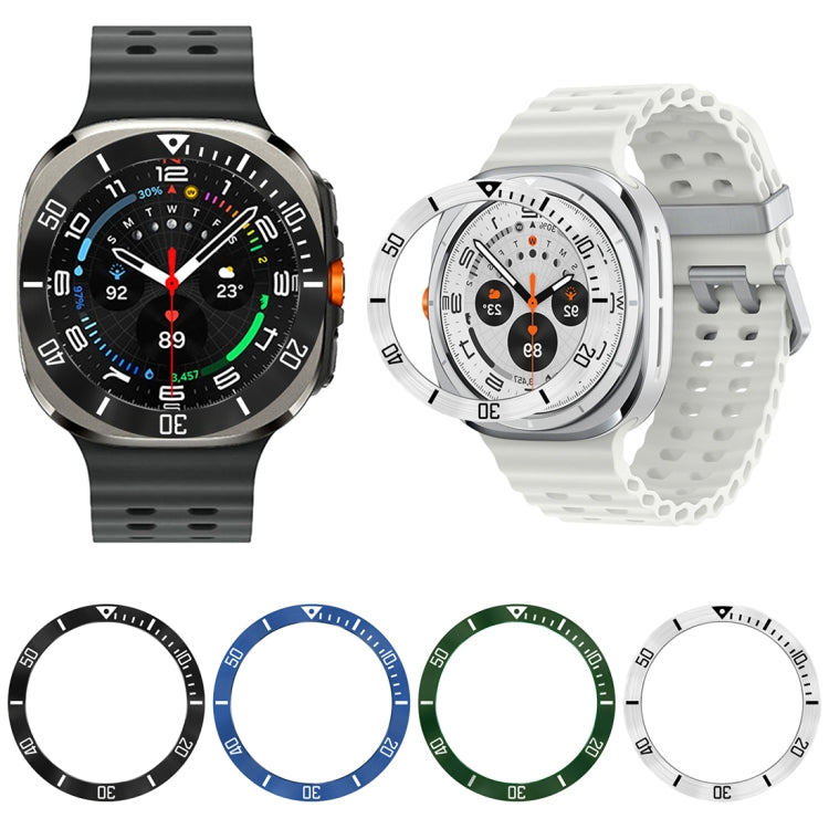 For Samsung Galaxy Watch Ultra 47mm Style B Smart Watch Dial Stainless Steel Bezel Ring Cover(Green) by bashfashion