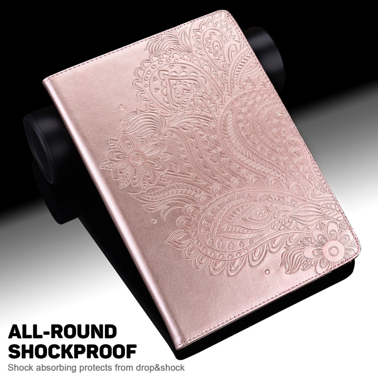 For Honor Pad X9 Peacock Embossed Pattern Leather Tablet Case(Rose Gold) by bashfashion