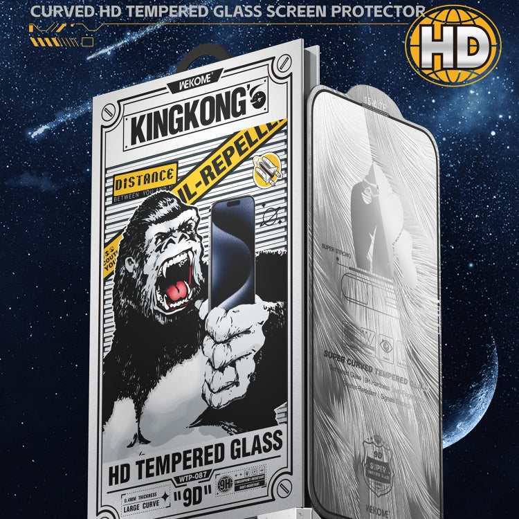 For iPhone 16 Pro WK WTP-087 Space King Kong 9D Curved HD Tempered Glass Screen Protector by WK