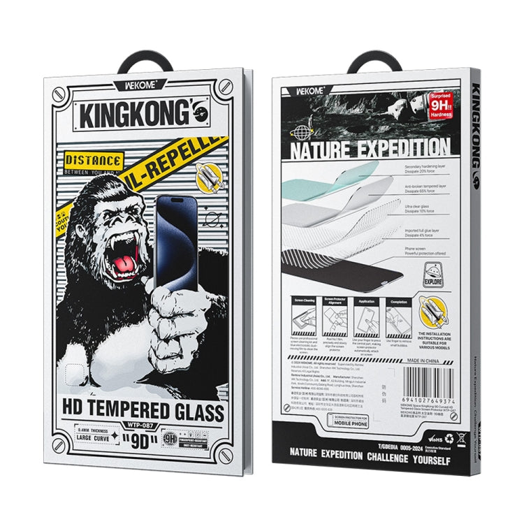 For iPhone 16 Pro WK WTP-087 Space King Kong 9D Curved HD Tempered Glass Screen Protector by WK