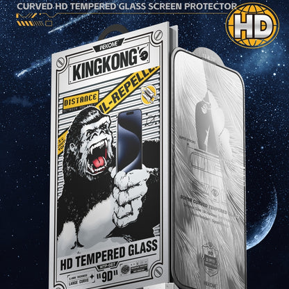 For iPhone 16 Plus / 15 Plus WK WTP-087 Space King Kong 9D Curved HD Tempered Glass Screen Protector by WK