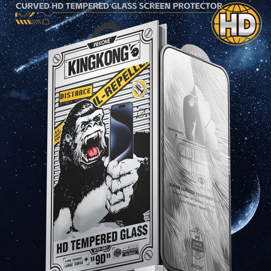For iPhone 16 Plus / 15 Plus WK WTP-087 Space King Kong 9D Curved HD Tempered Glass Screen Protector by WK