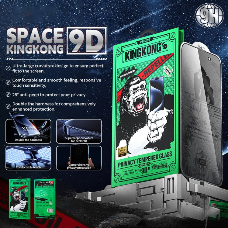 For iPhone 16 / 15 WK WTP-088 Space King Kong 9D Curved 28 Degree Privacy Tempered Glass Film by WK