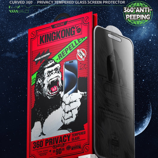 For iPhone 16 Pro WK WTP-089 Space King Kong 9D Curved 360 Degree Privacy Tempered Glass Film by WK