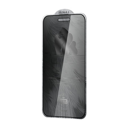 For iPhone 16 / 15 WK WTP-089 Space King Kong 9D Curved 360 Degree Privacy Tempered Glass Film by WK
