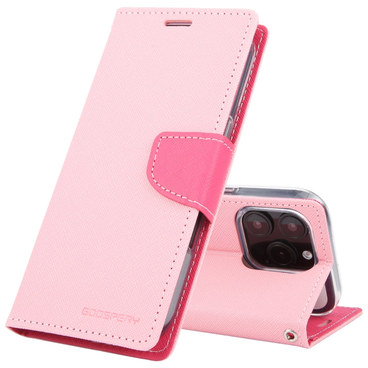 For iPhone 16 Pro Max GOOSPERY FANCY DIARY Cross Texture Leather Phone Case(Pink) by GOOSPERY