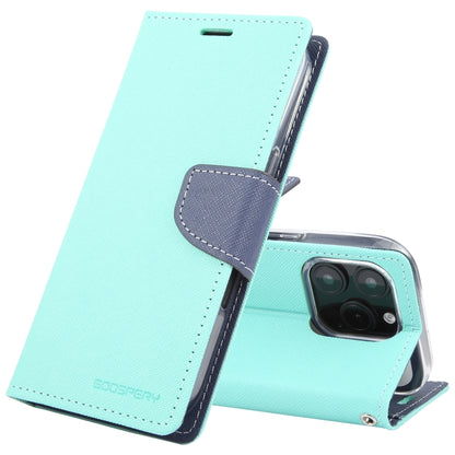 For iPhone 16 Pro Max GOOSPERY FANCY DIARY Cross Texture Leather Phone Case(Mint Green) by GOOSPERY