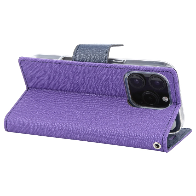 For iPhone 16 Pro GOOSPERY FANCY DIARY Cross Texture Leather Phone Case(Purple) by GOOSPERY