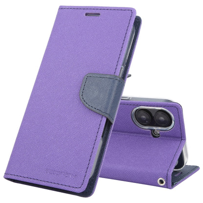 For iPhone 16 Plus GOOSPERY FANCY DIARY Cross Texture Leather Phone Case(Purple) by GOOSPERY